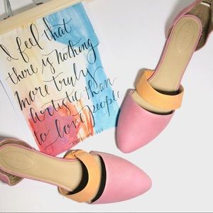 Hush Puppies Pink & Orange Pointed Ballet Flats 12